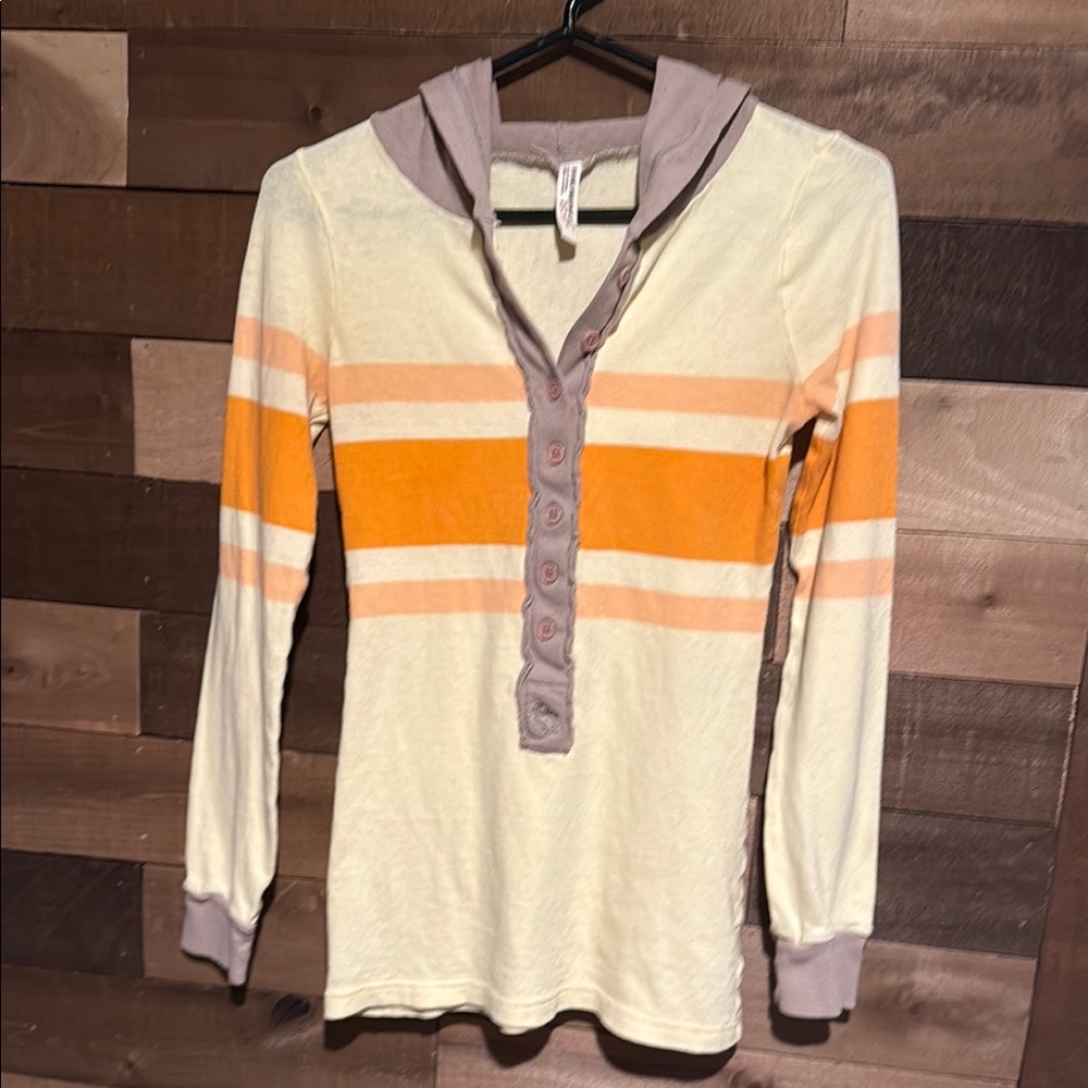 Free People Sunshine Hooded Henley